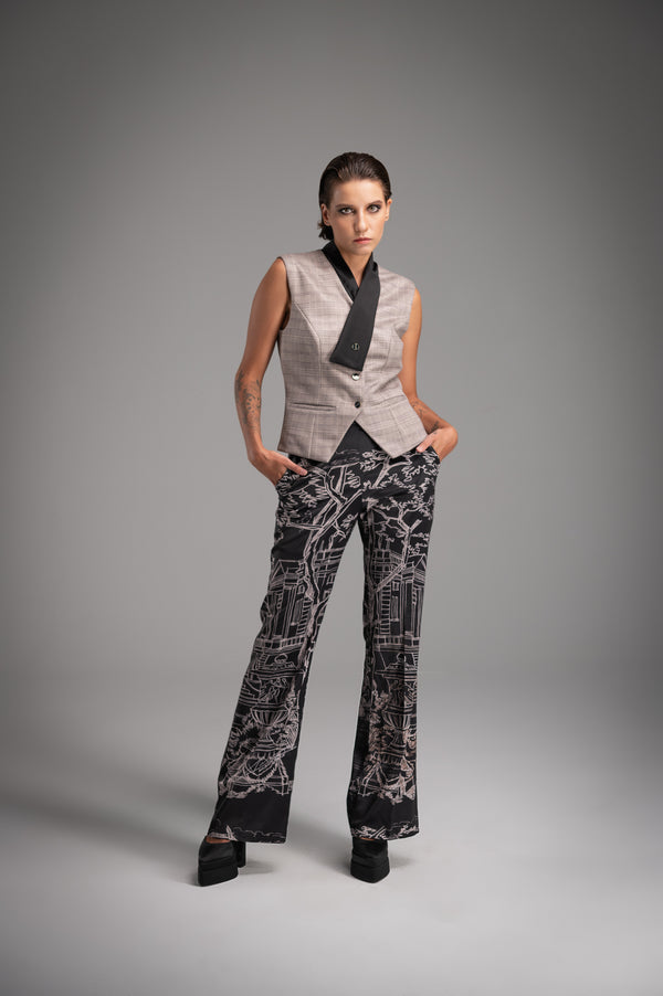 Tailored Vest and Icon Print Trousers
