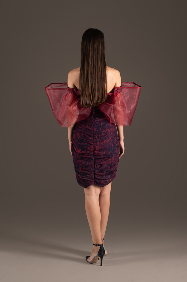 Bow Lace Cutout Mini Dress - Rouge Romance