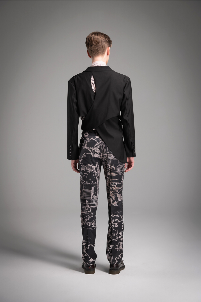 Contemporary Classic Printed Asymmetrical Suit