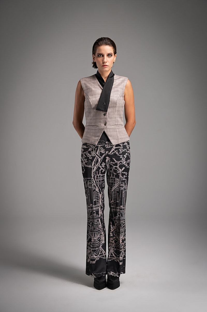 Tailored Vest and Icon Print Trousers