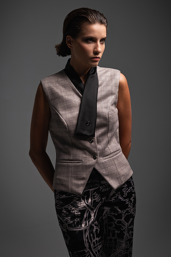 Tailored Vest and Icon Print Trousers