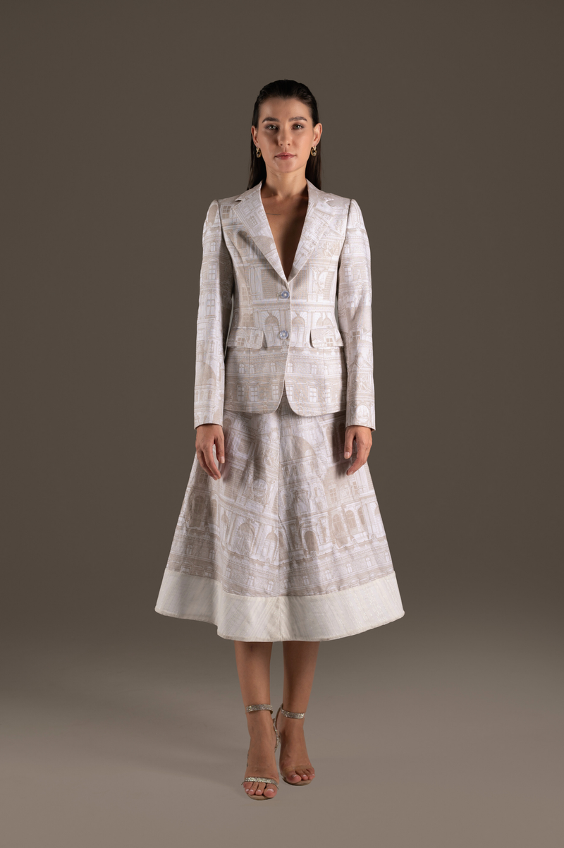 Cream dress and jacket hot sale