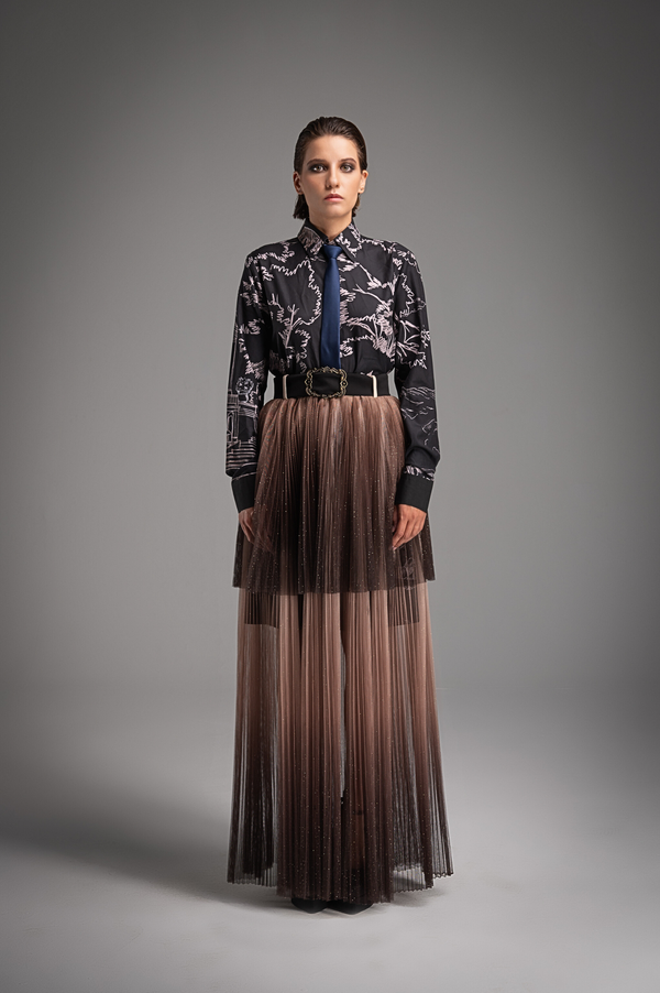 Aurora Tulle Contrast Maxi Skirt