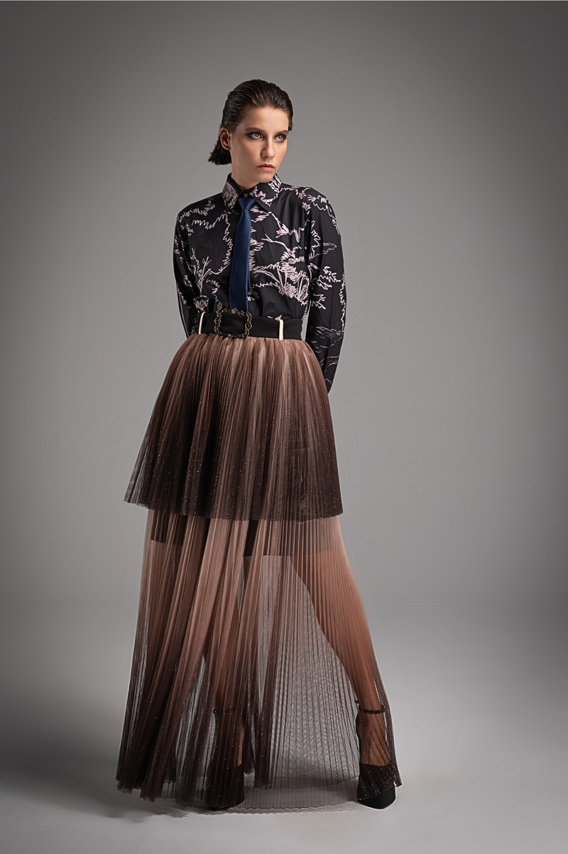 Aurora Tulle Contrast Maxi Skirt