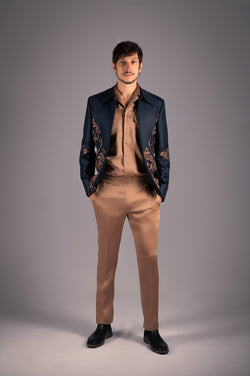 Gilded Urbanity Jacket and Trousers Ensemble