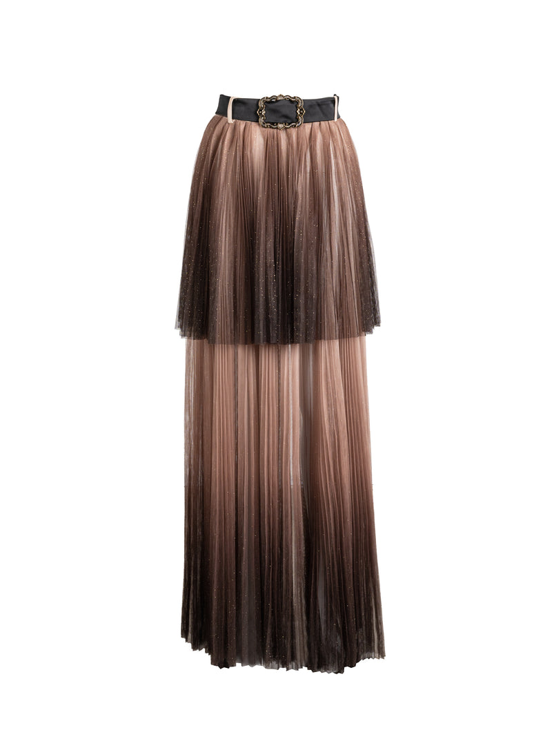 Brown skirt with belt