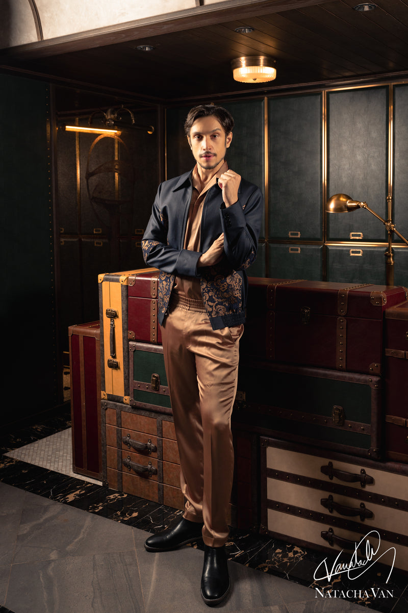 Gilded Urbanity Jacket and Trousers Ensemble